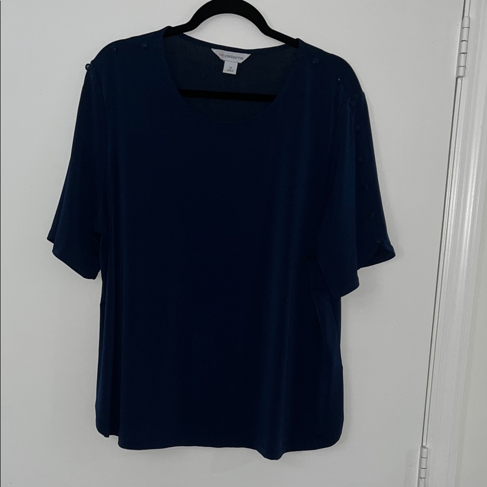 Liz Claiborne Navy Blue Blouse